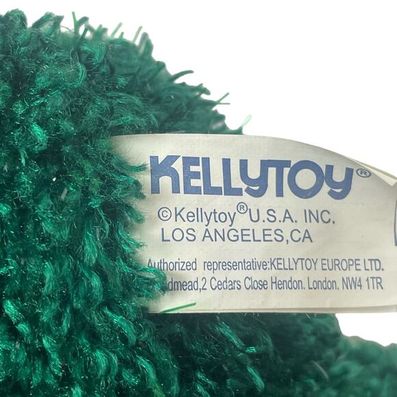 Kellytoy Frog 10" Sitting Green Yellow Ribbon Bowtie - Picture 3 of 8